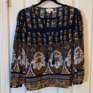 Laura Lace Peasant Top Sz Md